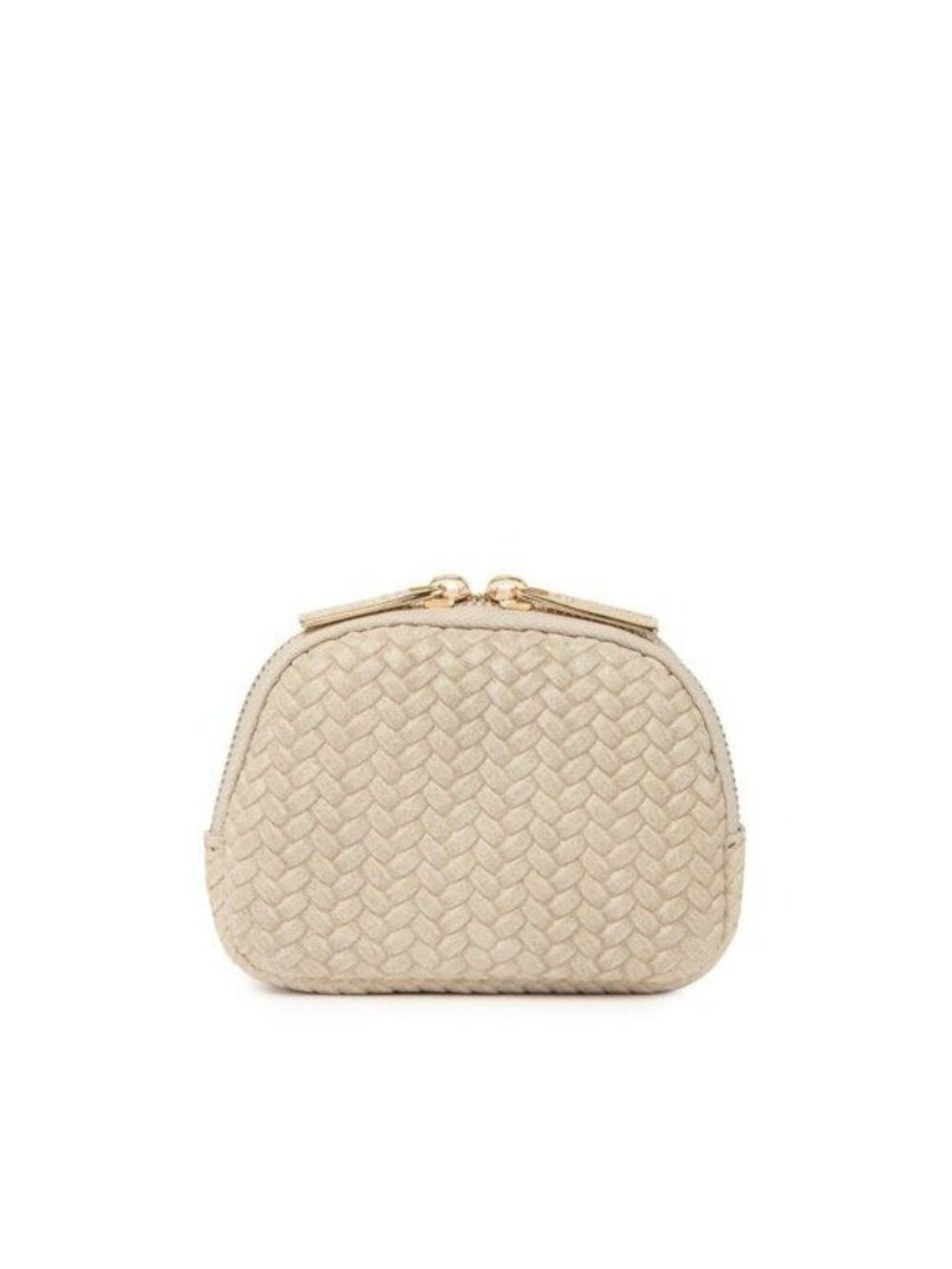 Persaman New York Marianna Woven Beige Leather Mini Clutch